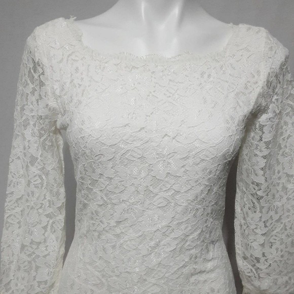 DVF Diane Von Furstenberg Women's Zarita White Lace Shift Dress Size 6 - Picture 4 of 9